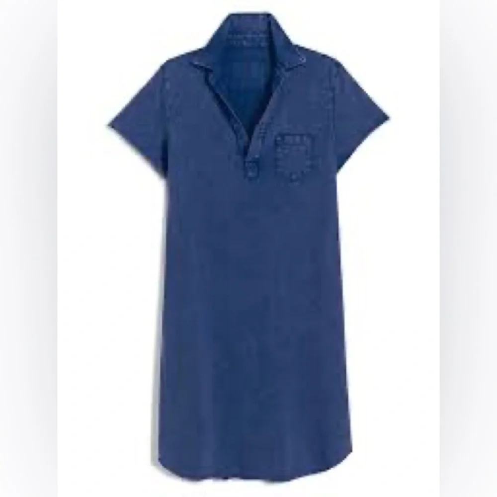 Frank & Eileen Lauren Polo Mini Shirt Dress S In Mineral Navy Worn Once Denim - Picture 3 of 13